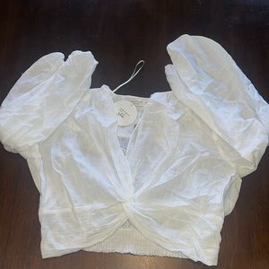 Miss love white cropped blouse.